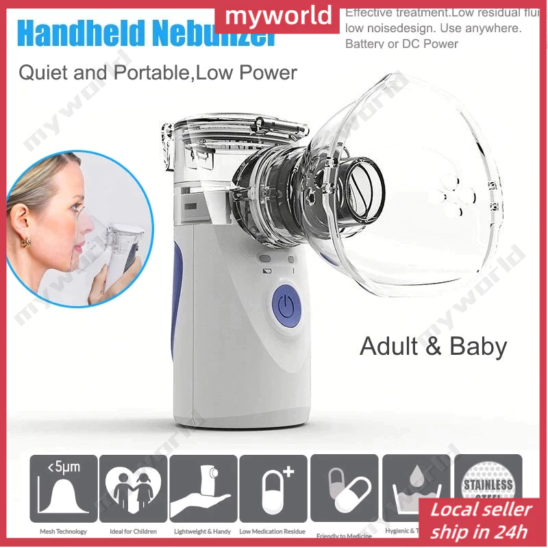 COD Portable Medical Mesh Nebulizer Ultrasonic Inhaler For Adult & Kids ...
