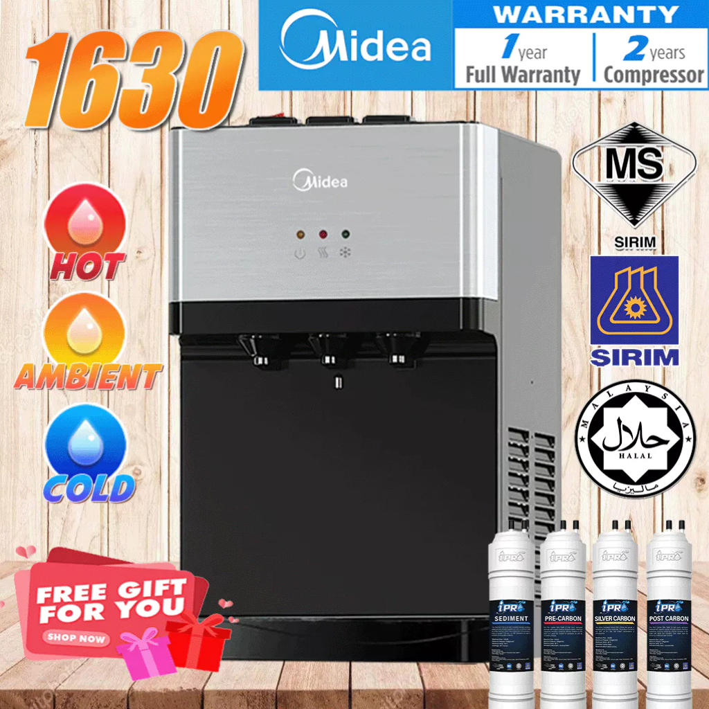 Midea Mild Alkline 1630 Hot & Warm & Cold Water Dispenser 4 pcs JAKIM ...