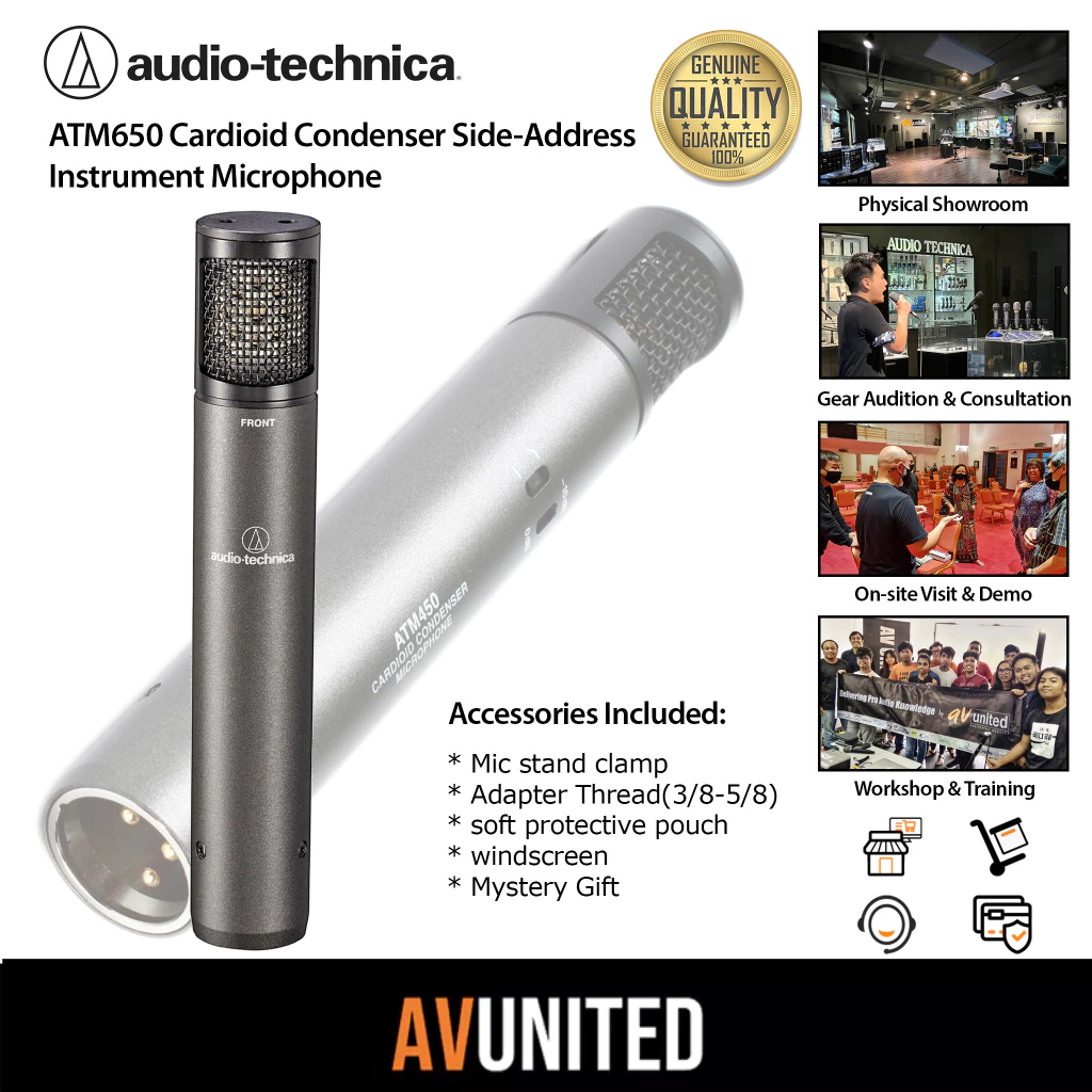 Audio Technica ATM450 Cardioid Condenser Instrument Microphone Artist ...