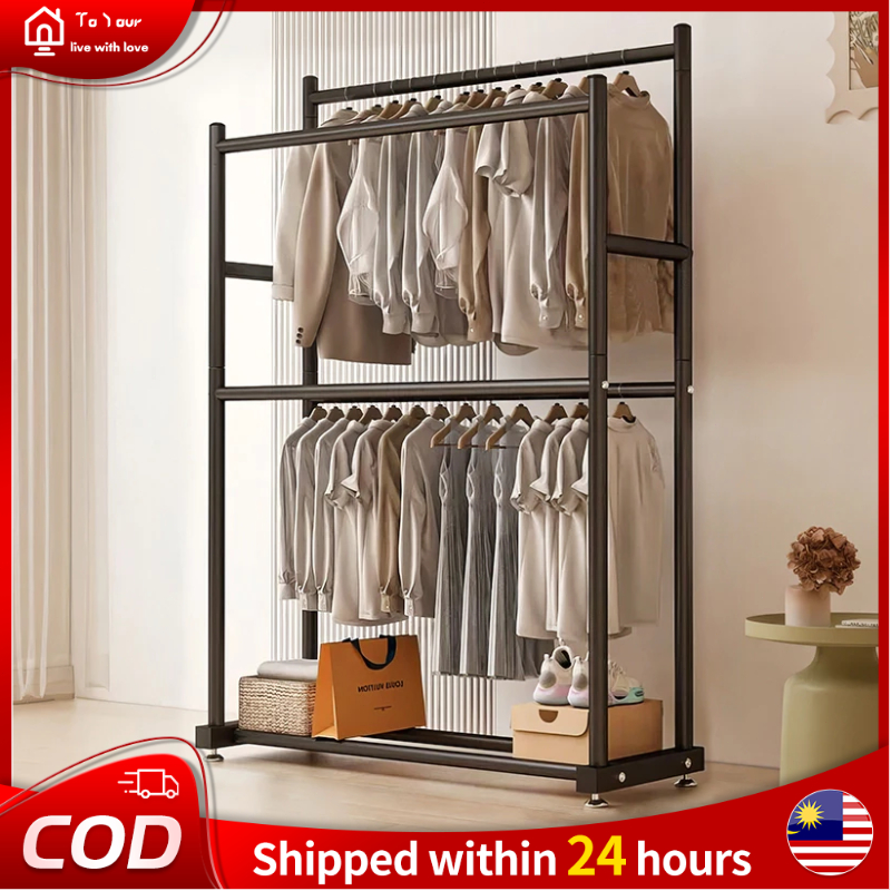 Garment Rack Steel Clothes Pole Rack Clothing Display Hanger Organizer ...