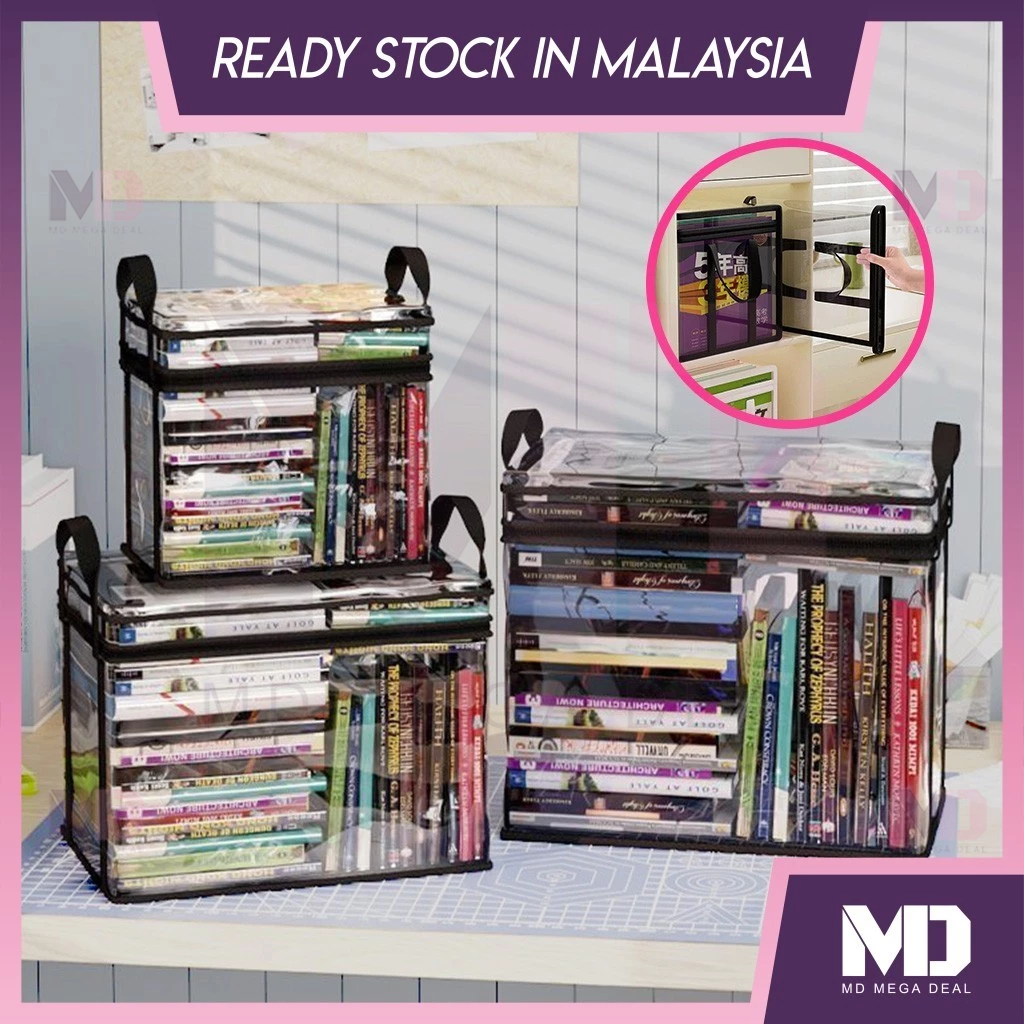 《Mega Deal》Book Storage Bag Transparent Collection Container Stackable ...