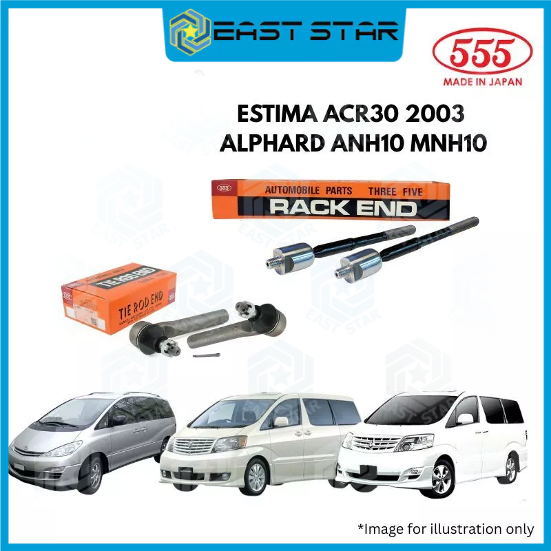 555 JAPAN TOYOTA ESTIMA ACR30 2003 ALPHARD ANH10 MNH10 TIE ROD END ...
