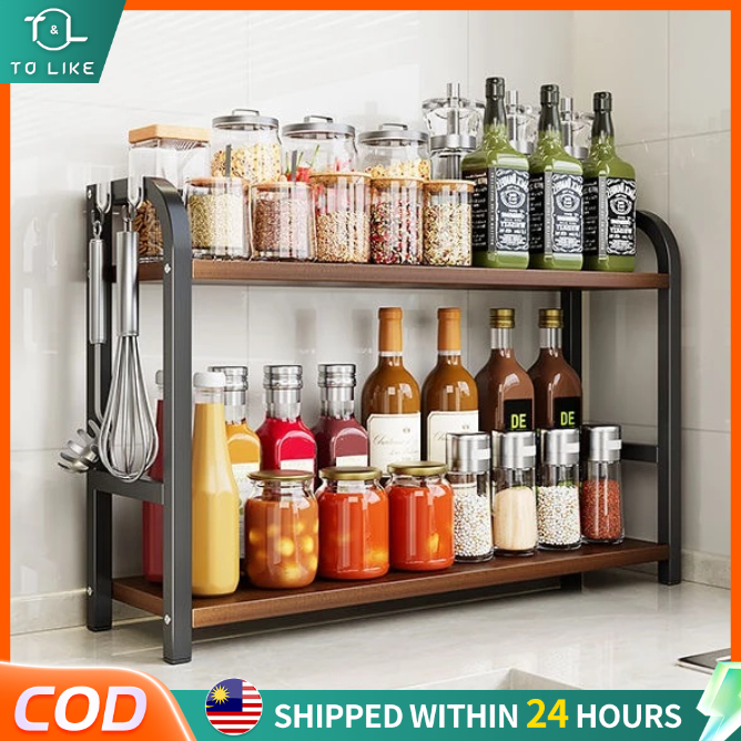 Seasoning Storage Rak Kitchen Rak Spice Rack Stainless Steel Condiment ...