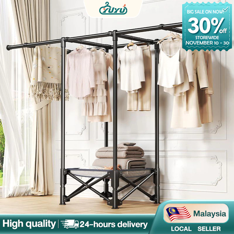 Foldable Steel Clothes Rack Drying Rack Slim Laundry Drying Rack Baju ...