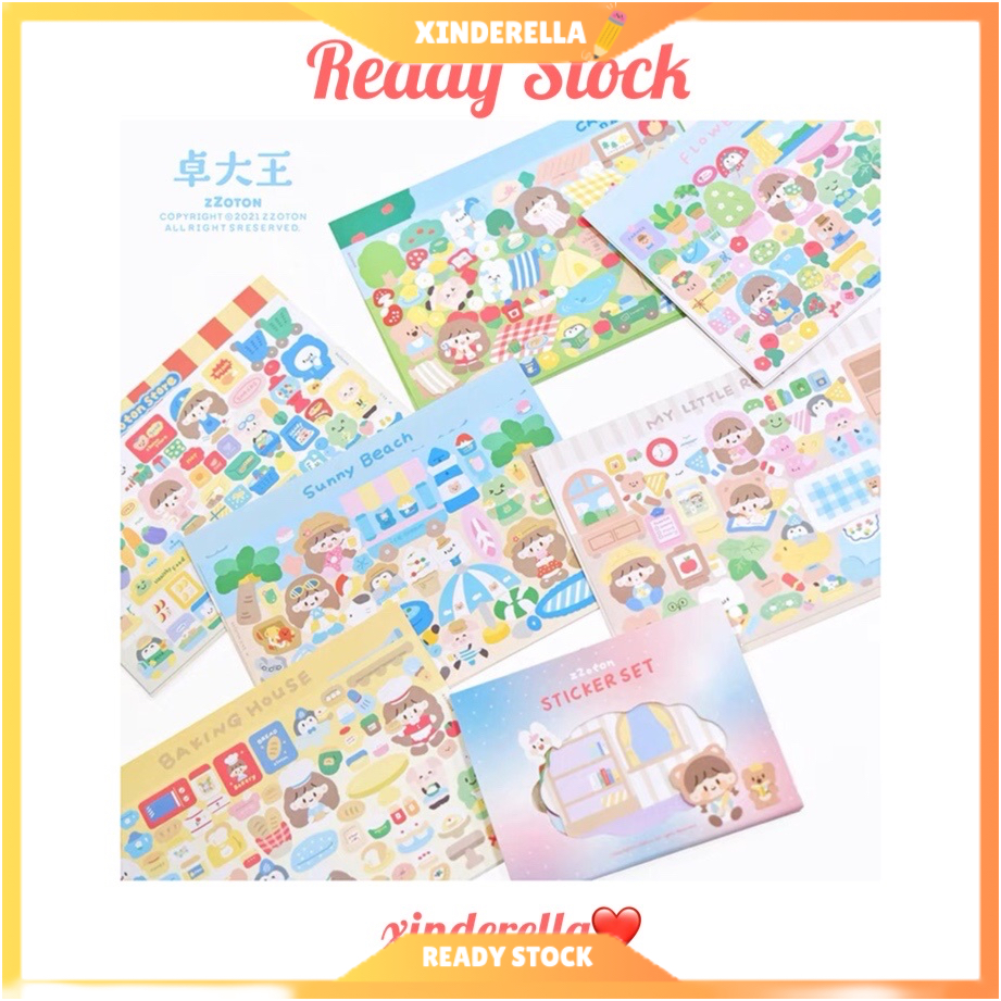 zZoton Molinta Boundless Theme Scene 卓大王主题无边场景贴纸 Cute Stickers Book ...