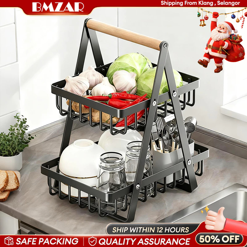 Metal Kitchen Rack Table Storage Rack Display Rack Onion and Garlic ...