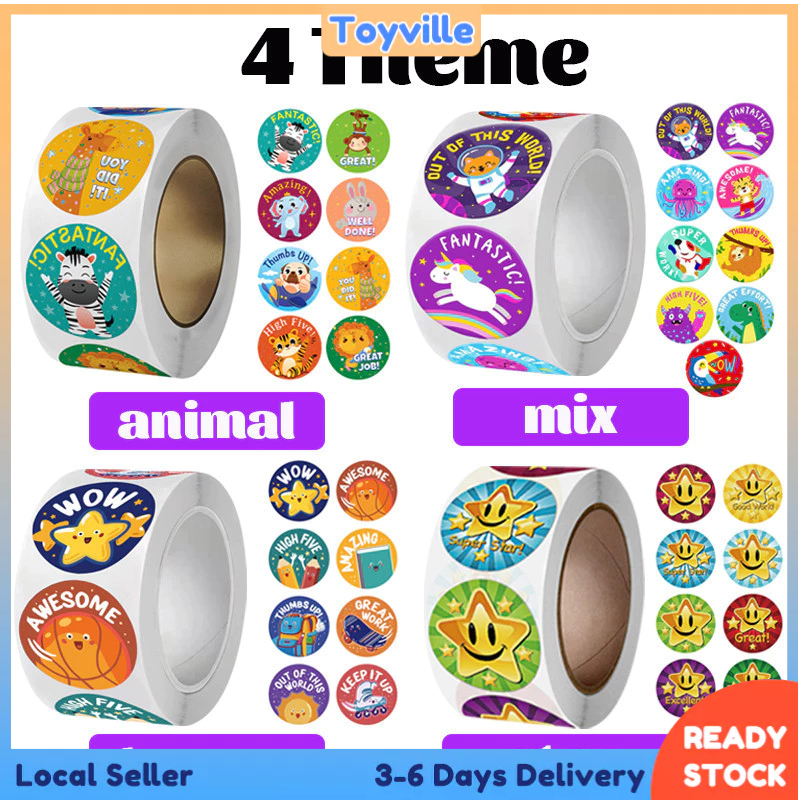 500pcs Cartoon Patterns Reward Stickers, Motivate Students Educational ...