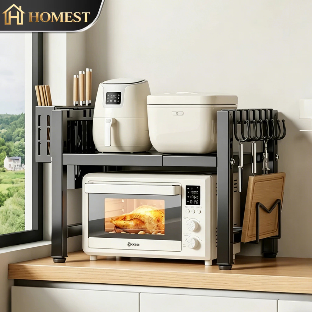 HM Retractable Stainless Steel Microwave Oven Rack Countertop Oven Rack ...