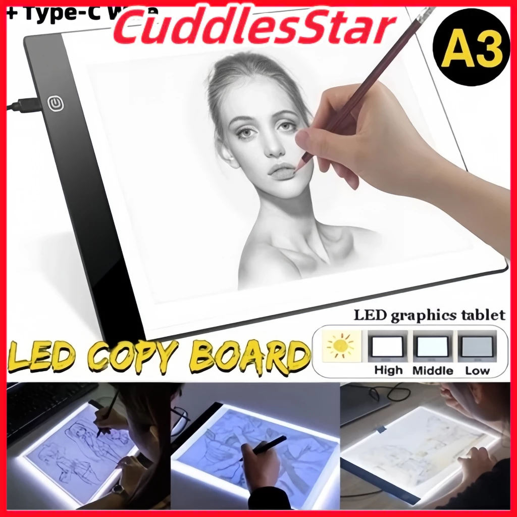 A3/A4/A5 LED Light Drawing Board Brightness Adjustable Light Pad ...