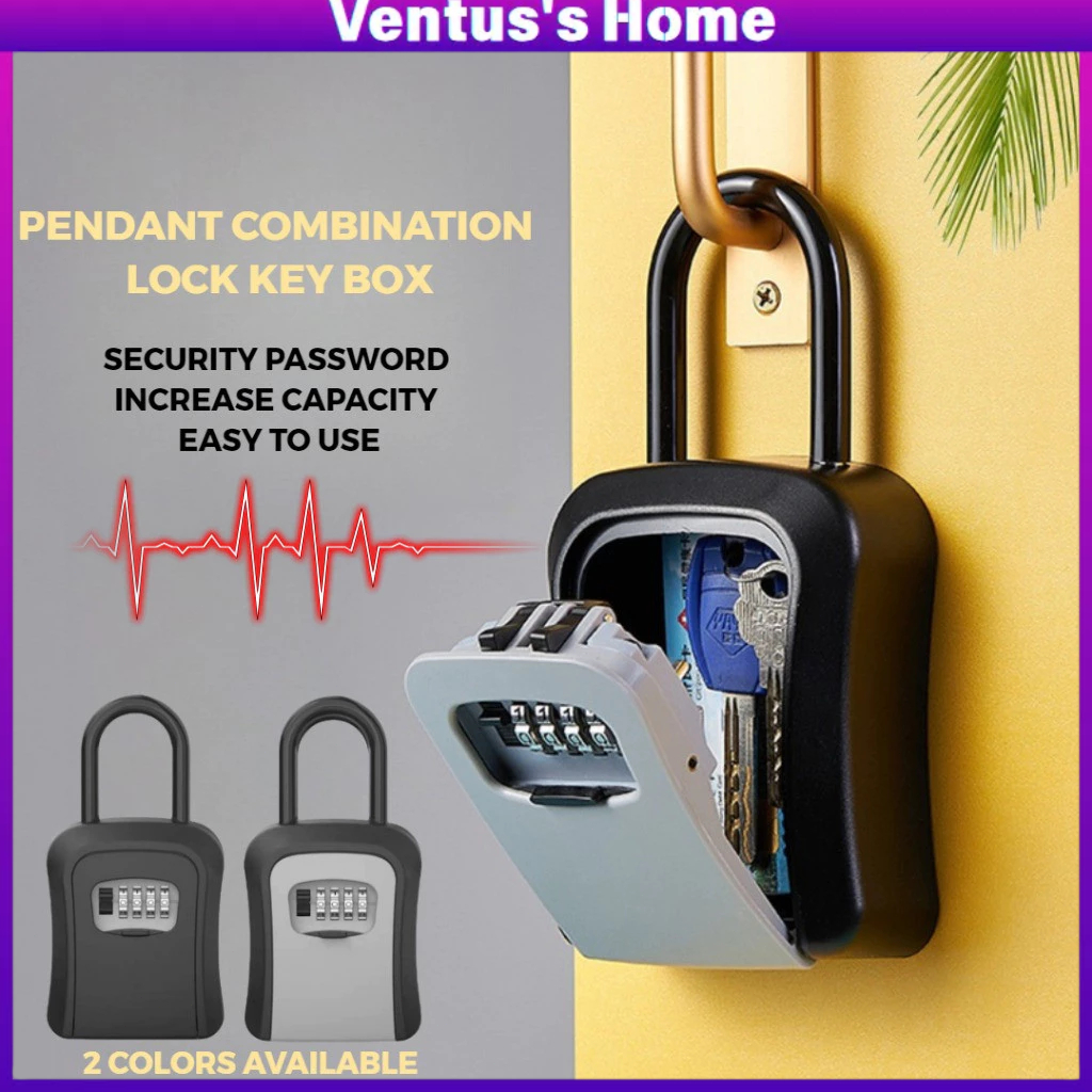 【Ready Stock】Hanging Safe Key Box Portable Key Storage Lock Box Peti ...