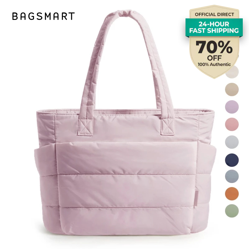 【LOCAL STOCK】BAGSMART Tote Bag Puffy Women 11-15.6inch Lightweight ...