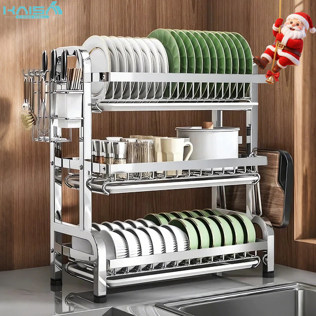 Stainless Steel Rak Pinggan Mangkuk Dish Rack Rak Sinki Dapur Storage ...