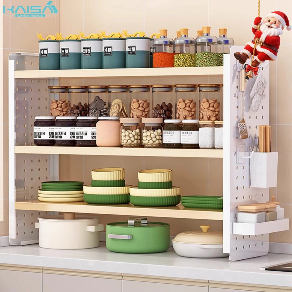 KITCHEN STORAGE RACK Display Hole Board Organizer Desktop Storage Rack ...