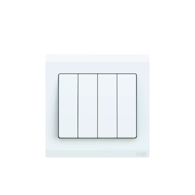 ABB INORA 4 Gang 1 Way 10AX Switch White | BL104 | Shopee Malaysia