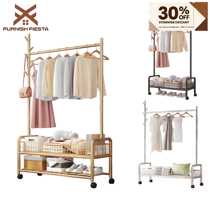 𝐅𝐔𝐑𝐍𝐈𝐒𝐇 𝐅𝐈𝐄𝐒𝐓𝐀 Strong Steel Structure Laundry Rack Double Layer With ...