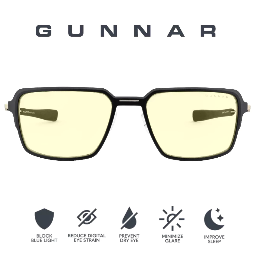 GUNNAR Tera Anti Blue Light Glasses Performance and Protection Computer ...