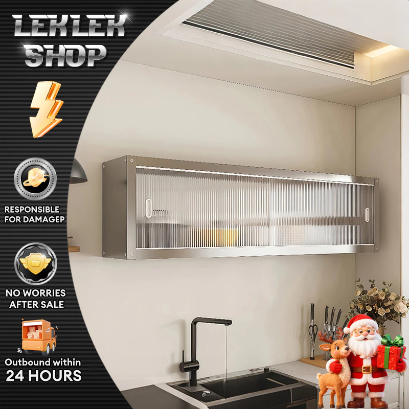 Stainless Steel Wall-Mounted Kitchen Cabinet - Sliding Doors Space ...
