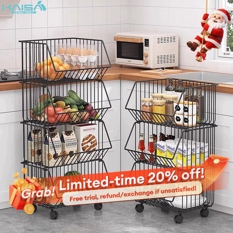 Multi-Layer Kitchen Storage Holders Vegetable Fruit Racks With Wheels ...