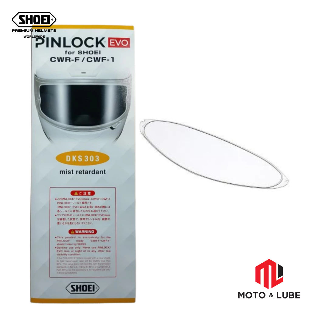 SHOEI VISOR PINLOCK EVO DKS303 CLEAR ( X14 / XSPIRIT3 / Z7 / RYD ) CWR ...