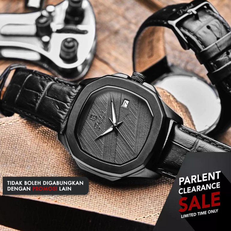 Jam Tangan Lelaki Parlent Gallant Graphite Black | Shopee Malaysia