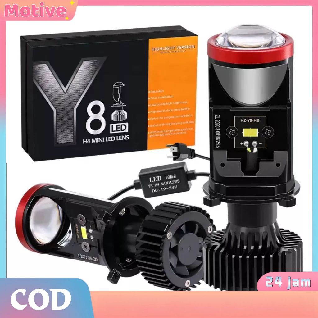 Y8 Lens LED Car Light h4 Fisheye High-Power Motorcycle Mini Dual-Light ...