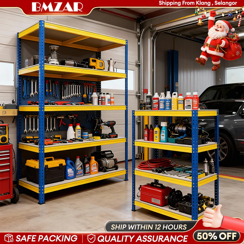 BMZAR Adjustable 3/4/5 Besi Bertingkat Rak Boltless Rack Dapur ...