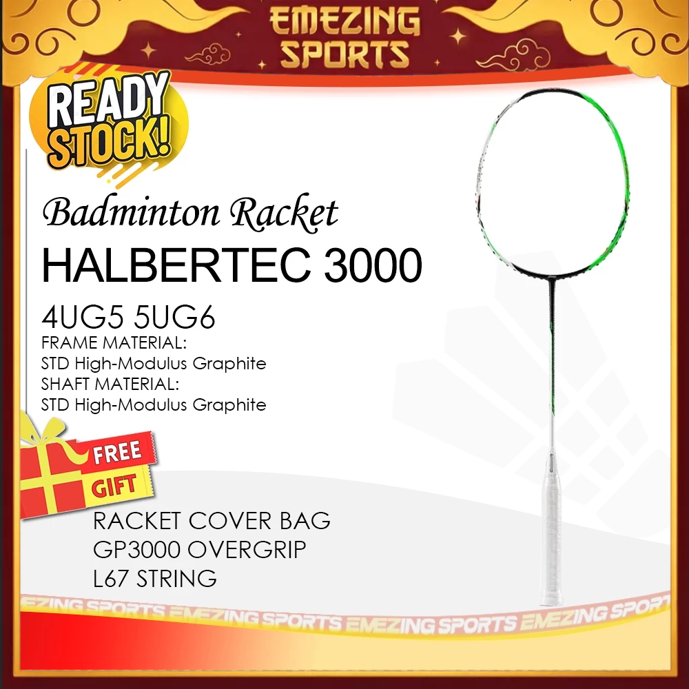 (READY STOCK) Halbertec 3000 Badminton Racquet Unstrung (Free String ...