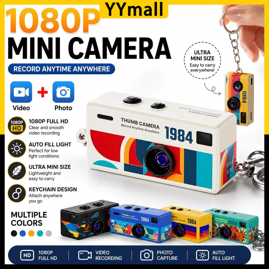 G6 Mini Thumb Camera Keychain 1984 1080P HD with Flash Keyring Camera ...