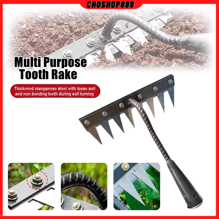 Heavy Duty Carbon Steel Garden Rake with Cutter Tooth | Multi Farming ...