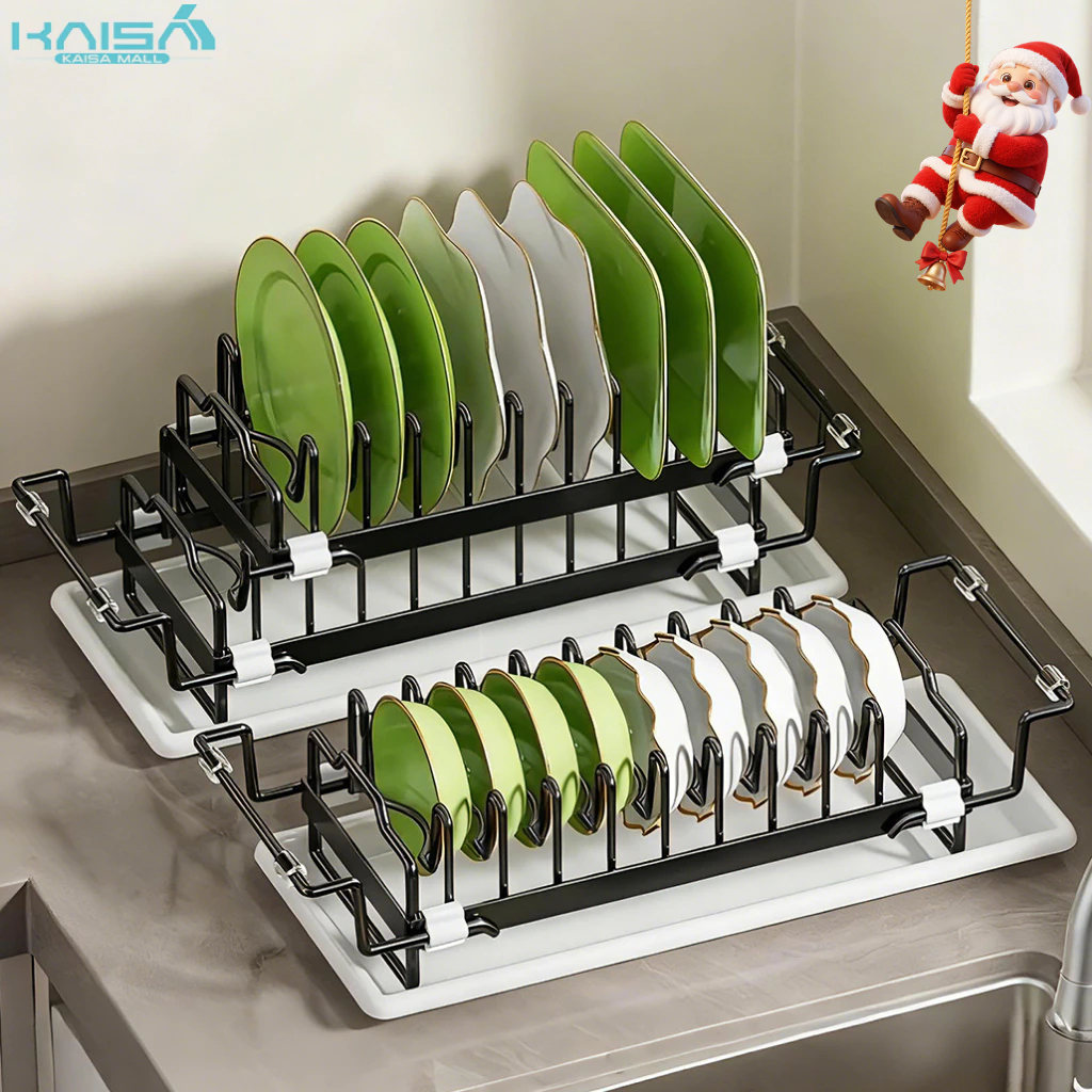 Rustproof Dish Drainer Rack Plate Rack with Drainboard Kitchen Storage ...