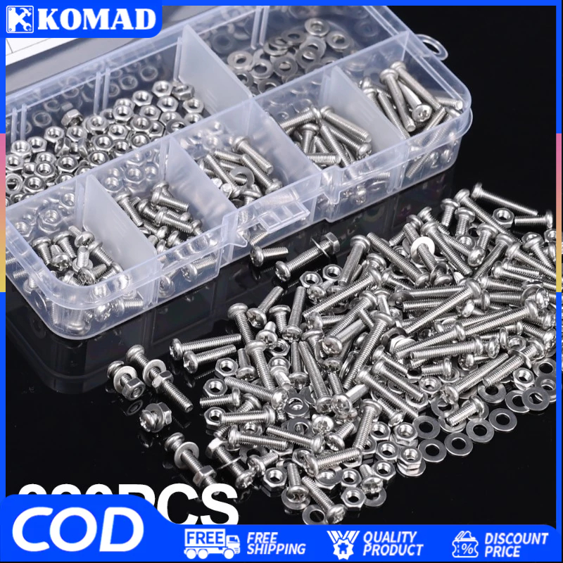 320pcs 304 Stainless Steel Hex Socket Screw Nuts M3 Bolt Cap Socket ...