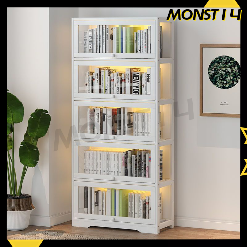 White Storage Rack Display Cabinet Modern Transparent and Dustproof ...