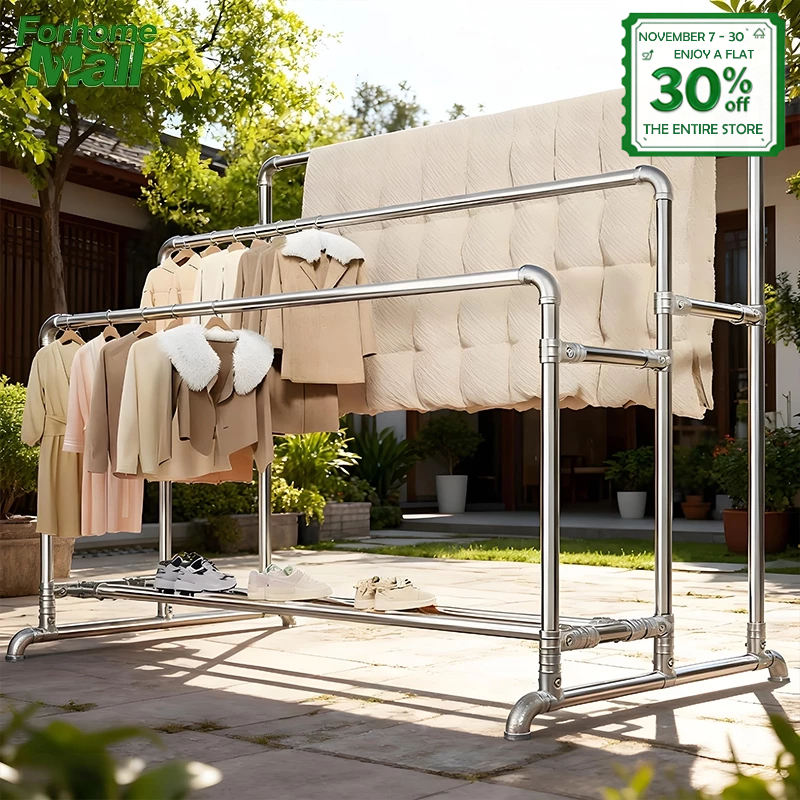 Mega Sale Water Pipe Clothes Drying Rack Mobile ron Pipe Clothes Rack ...