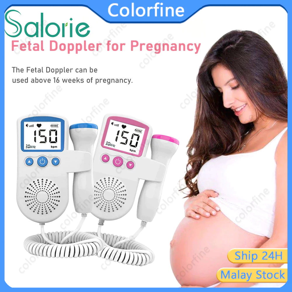Upgraded 3.0MHzSalorie Ultrasound Doppler Fetal Portable Baby Monitor ...