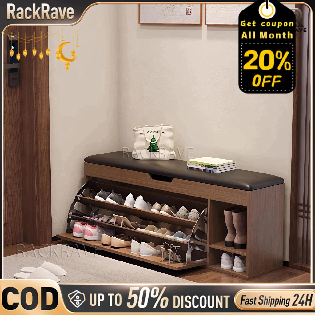 RR- Shoe Rack bench With Soft Pad Wooden Stool Shoes Storage Cabinet ...