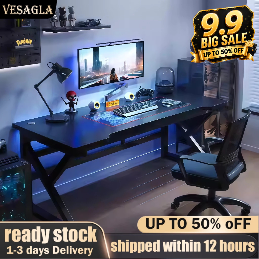 Gaming Table Meja Belajar 160/140/120CM Meja Upgrade Carbon Matt Anti ...