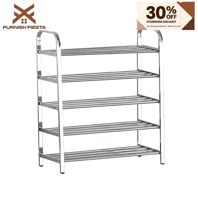 𝐅𝐔𝐑𝐍𝐈𝐒𝐇 𝐅𝐈𝐄𝐒𝐓𝐀 3/4/5/6 Layer Stainless Steel Shoe Racks Shoe Storage ...