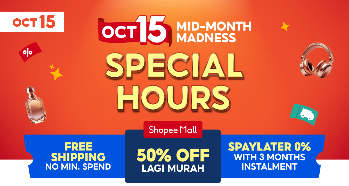 Oct 15 Mid-Month Madness 2026 | Shopee Mall 50% Off Lagi Murah | Shopee ...