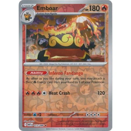 Emboar 013/086 - Fire Type - Pokemon White Flare Singles | Shopee Malaysia