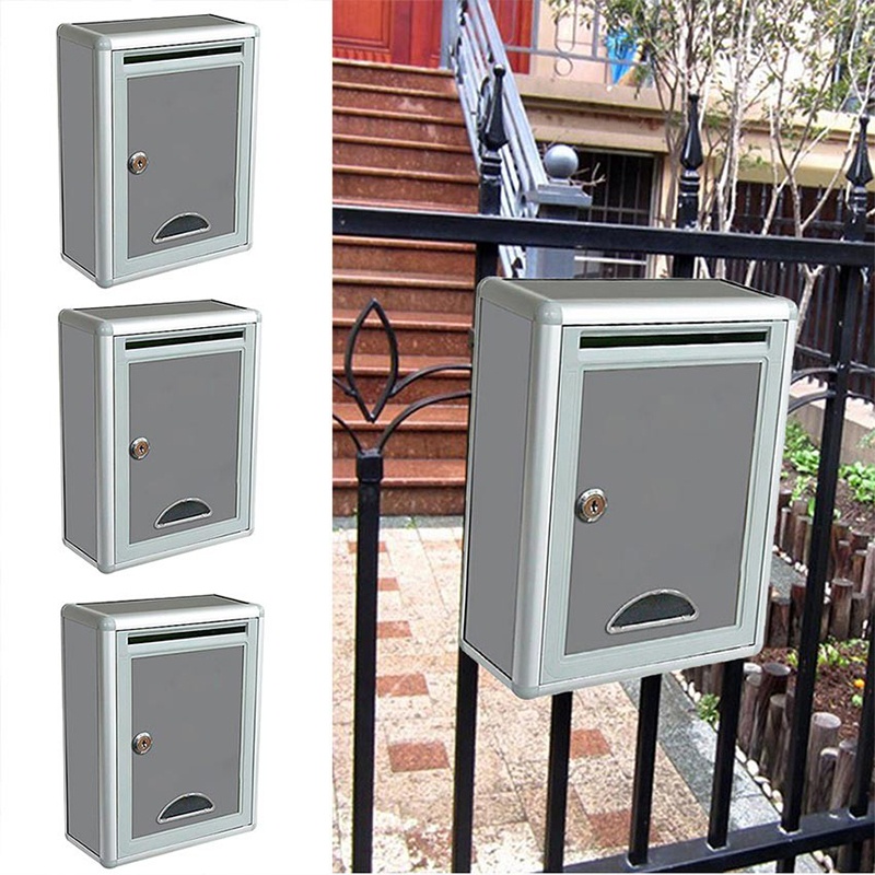 Aluminium Alloy Mailbox Wall Mounted Outdoor Letter Post Mail Box Peti ...