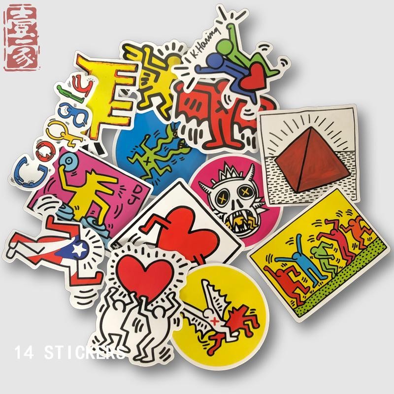 Keith Haring Waterproof Cartoon Art Stickers (14-Pack) | Shopee Malaysia