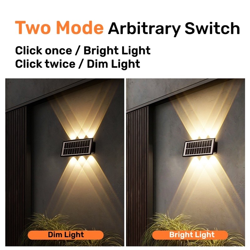 Solar Wall Light 6 LED Sensor Lampu Solar Outdoor Waterproof Lighting ...
