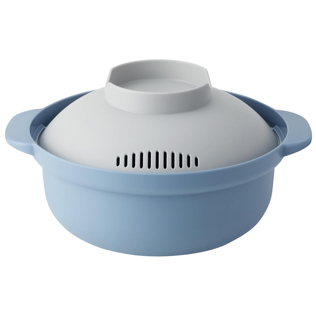 &NE Rakuchin! Recopo Microwave Pot, Blue, 1.5L, Made in Japan, Single ...