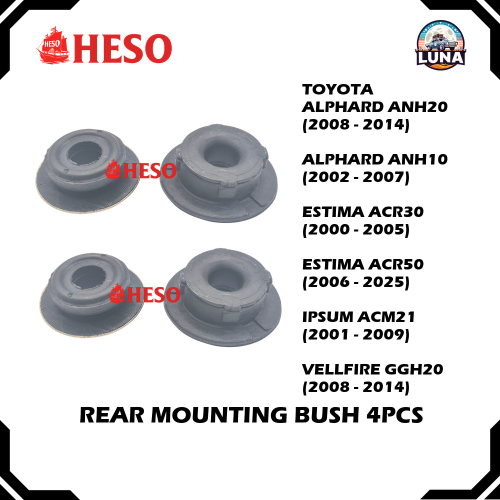 4PCS REAR ABSORBER MOUNTING BUSH HESO TOYOTA ALPHARD ANH10 ANH20 ESTIMA ...