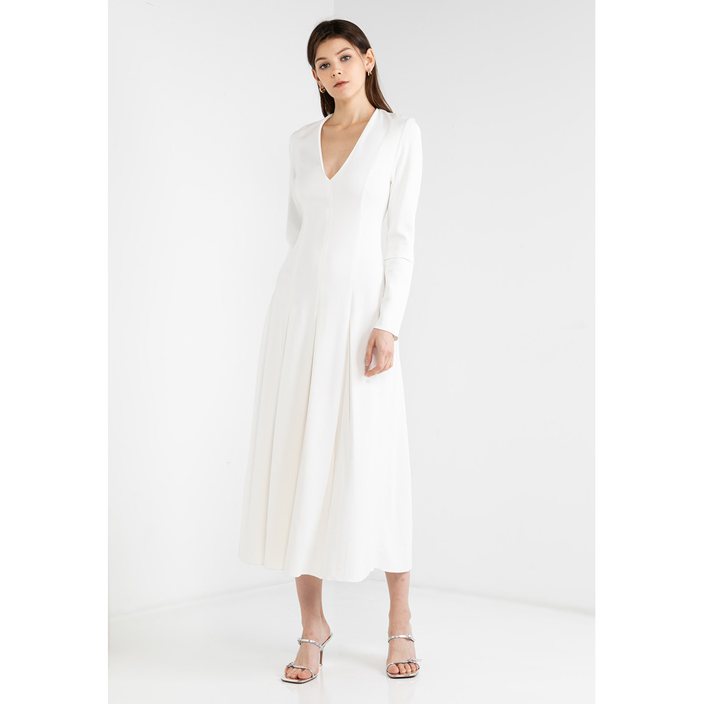 knee length dresses for ladies MASSIMO DUTTI. Burgundy midi dress. T XS – Hibuy market main image 1