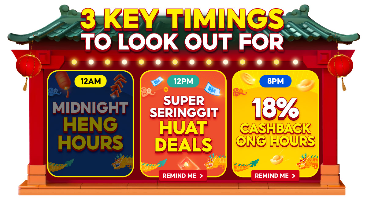 CNY Sale 2024, 12PM Super Seringgit Huat Deals & Free Shipping No Min.  Spend