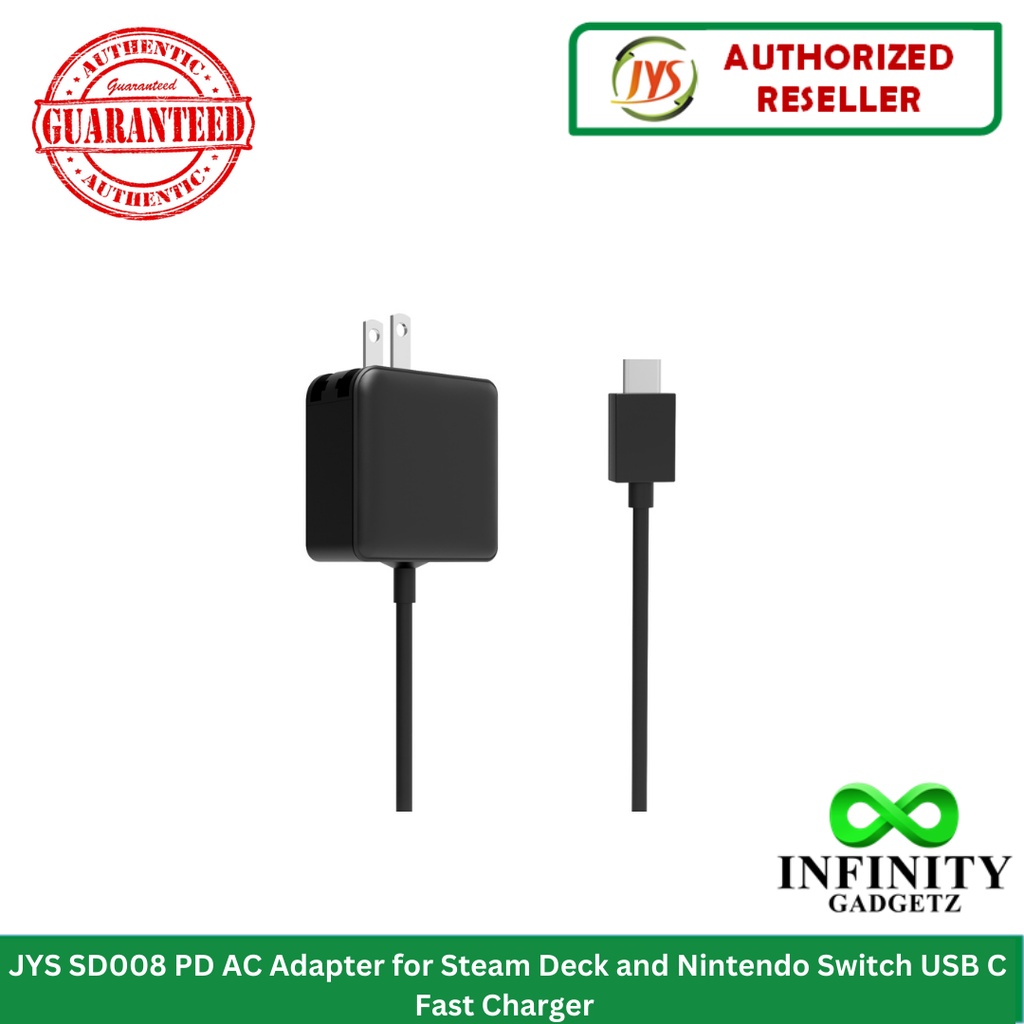 JYS SD010 PD AC Adapter for Steam Deck and Nintendo Switch USB C Fast ...