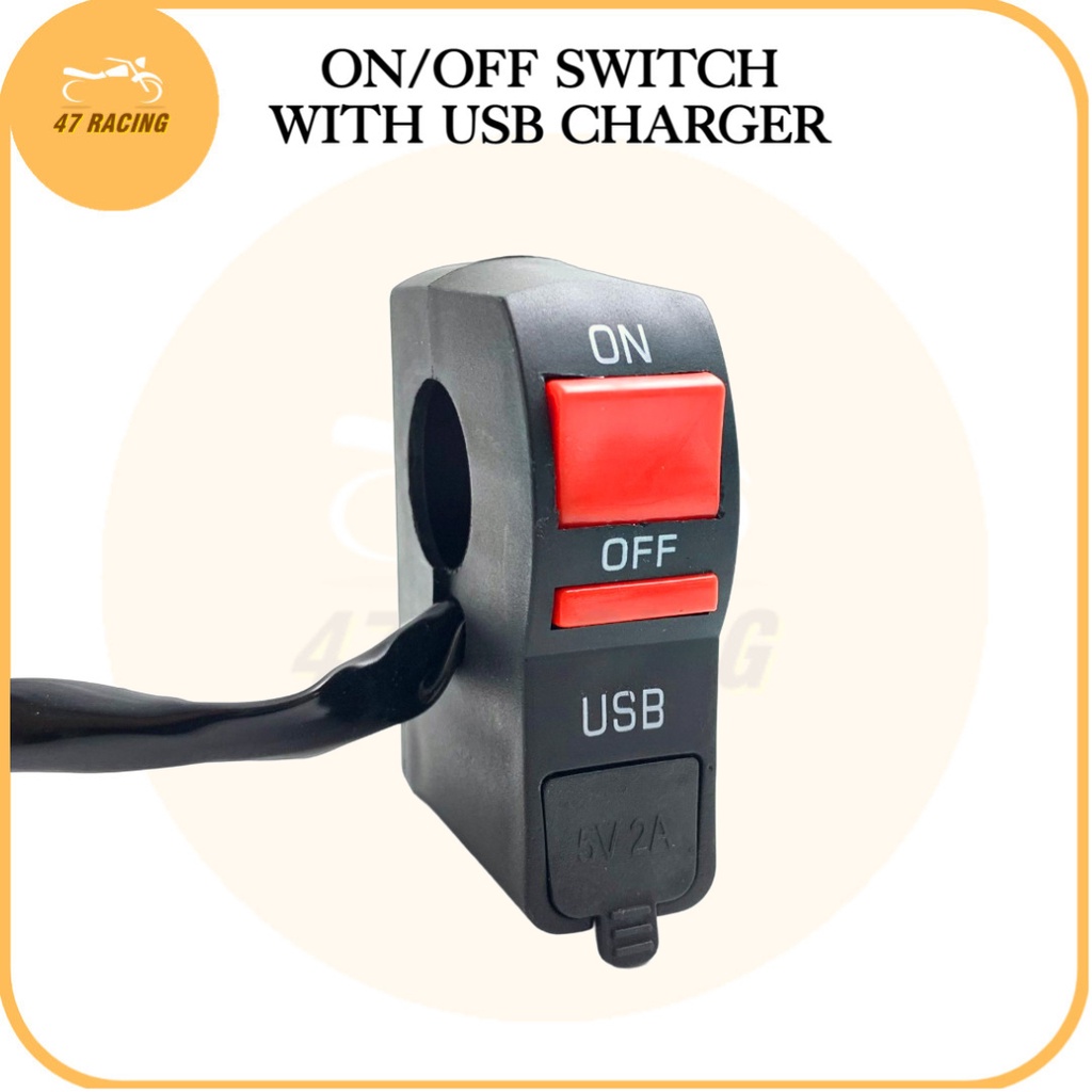 Motorcycle On/Off Switch Kill Switch With Usb Port Charger Universal ...