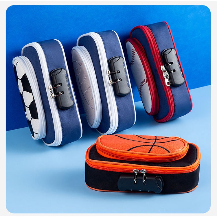 Basketball Pencil Case for Boys 3D Sports Baseball Football Large ...
