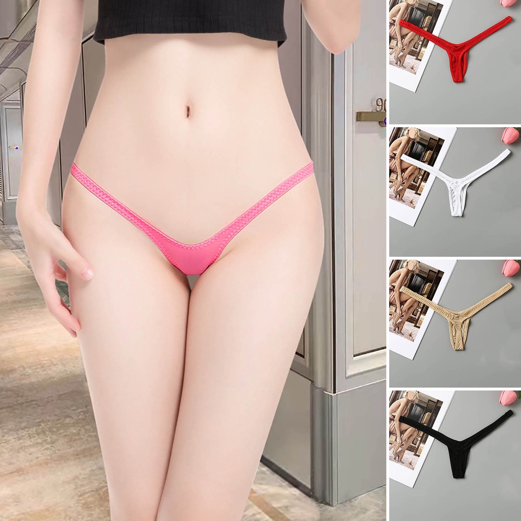 Womens Sexy Ice Silk Underwear T-Back Panties Transparent G-String Thong  M-XL 